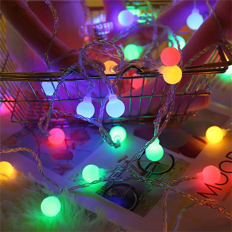 

Creative 40/80 LED Globe Ball Christmas String Lights Battery Powered Xmas Tree Fairy Garland Light for Party Wedding Rome Decor