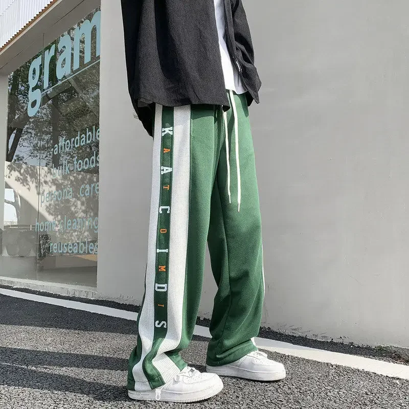 

Men's Sweatpants Wide Leg Man Sweat Pants Hip-hop Trousers Straight Young La Korean Style New Items in Summer Stylish Baggy Y2k