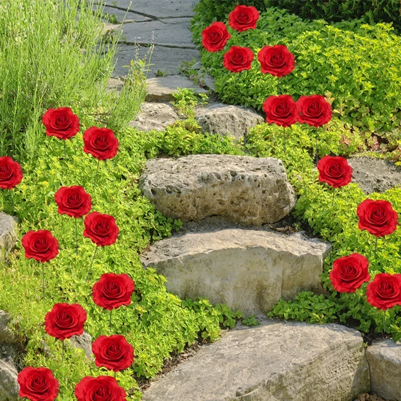 Garden Yard Art Butterfly/Flower/Bird/Flamingo/Mushroom Stakes Decoracion Outdoor Decor Gardening Decoration Decorative Stake