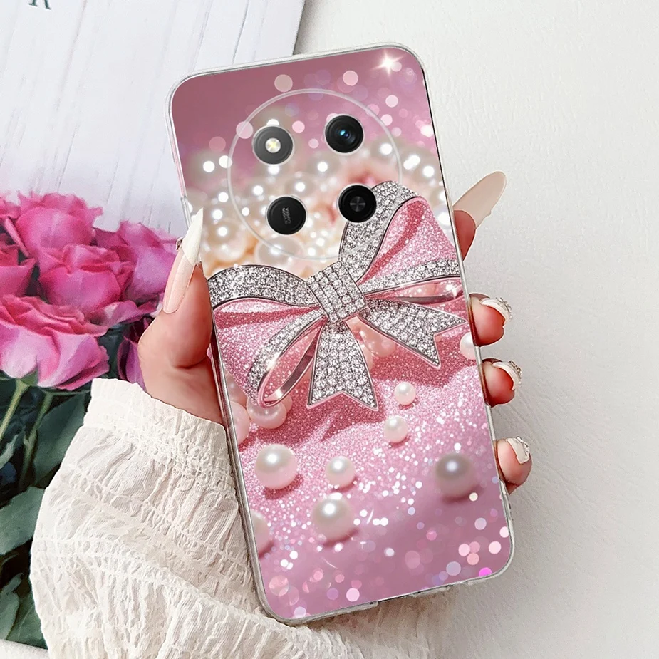 Colorful Painted Clear Silicone Case for Honor Smartphone - Soft Protective Cover