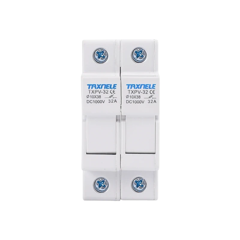 Solar PV Fuse Holder - 2P Parallel DC Fuse Base, 10x38mm, 1000V, Short Circuit Protector