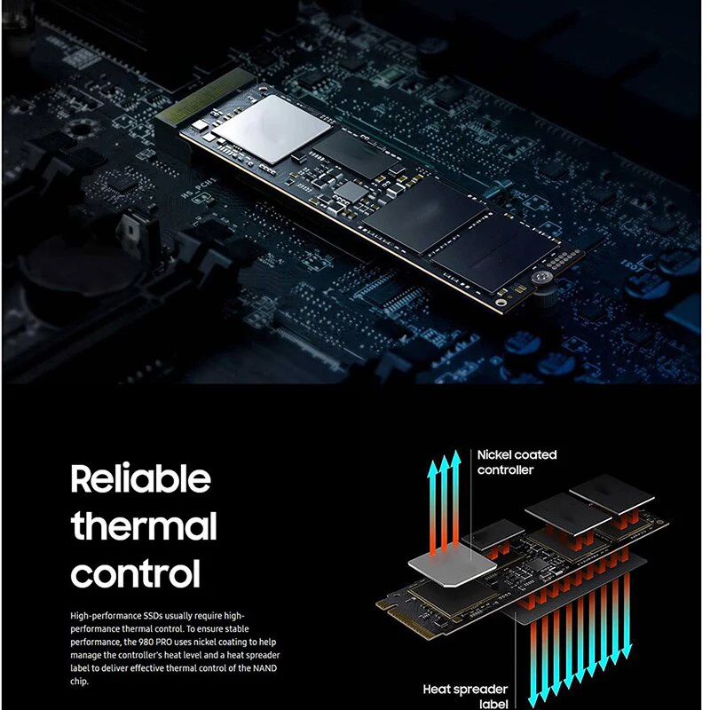 휴대용 SSD 내장 솔리드 스테이트 하드 드라이브, 노트북 MLC PS5 용, 8TB, 4TB, 2TB, 1TB, 980 PRO PCIe 4.0, NVMe 4.0 M.2 2280