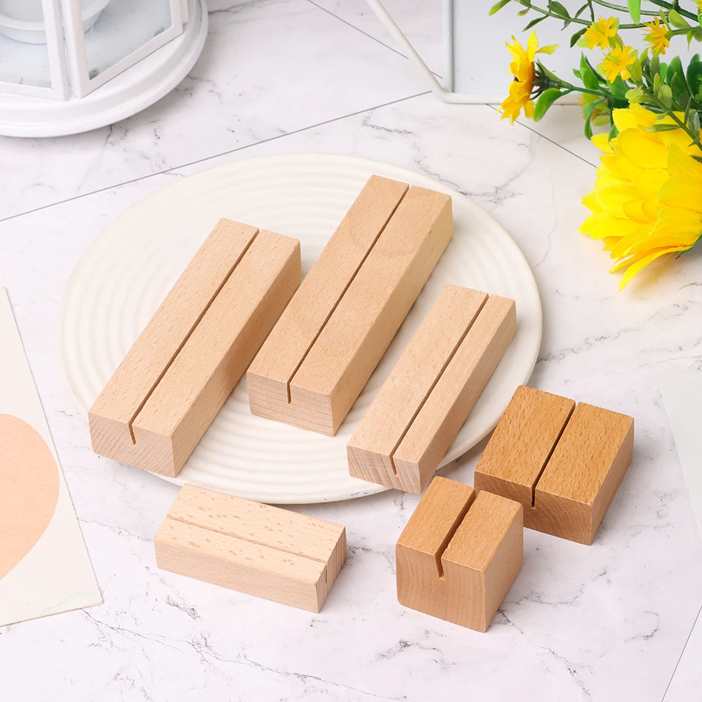 Simple Picture Card Display Stand Wood Business Card Holder Desk Calendar Base Table Number Stand Wedding Party Desktop Decor card holder photo card holder desk organizer desk card holder card display stand postcard holder