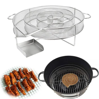 Generatore di fumo freddo Chip Scatola per fumatori Fumatore Polvere di legno Fumatore caldo Salmone Pancetta Pesce Mini Mela Legno Acciaio Barbecue Grill