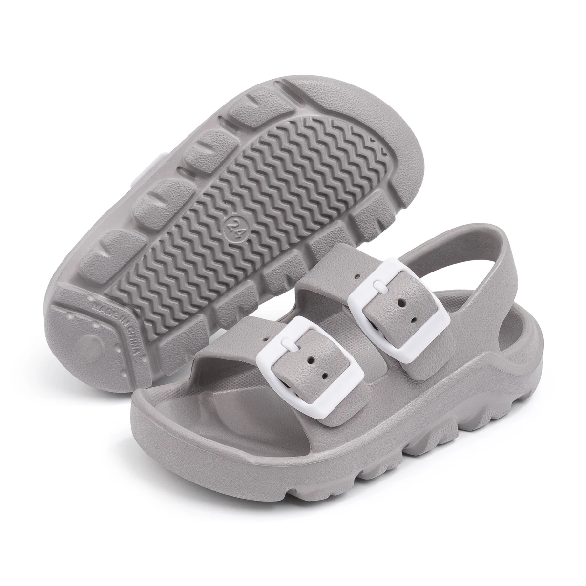 Jungen & Mädchen Doppelschnallen-EVA-Sandalen Kleinkinder Verstellbarer Rückenriemen Dicke Sohle Sommer-Strandschuhe – Detail 17