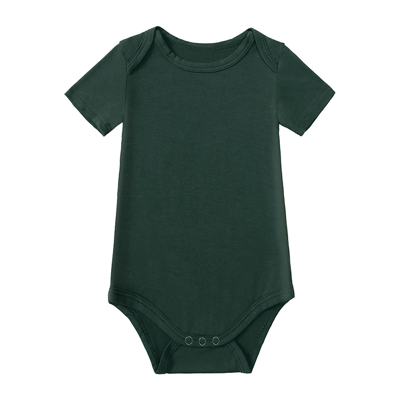 Summer Infant Bamboo Fiber Baby Boy Girls Romper Toddler Clothing Jumpsuit Short Sleeve Cute Onesies Solid Bodysuit For Newborn 5