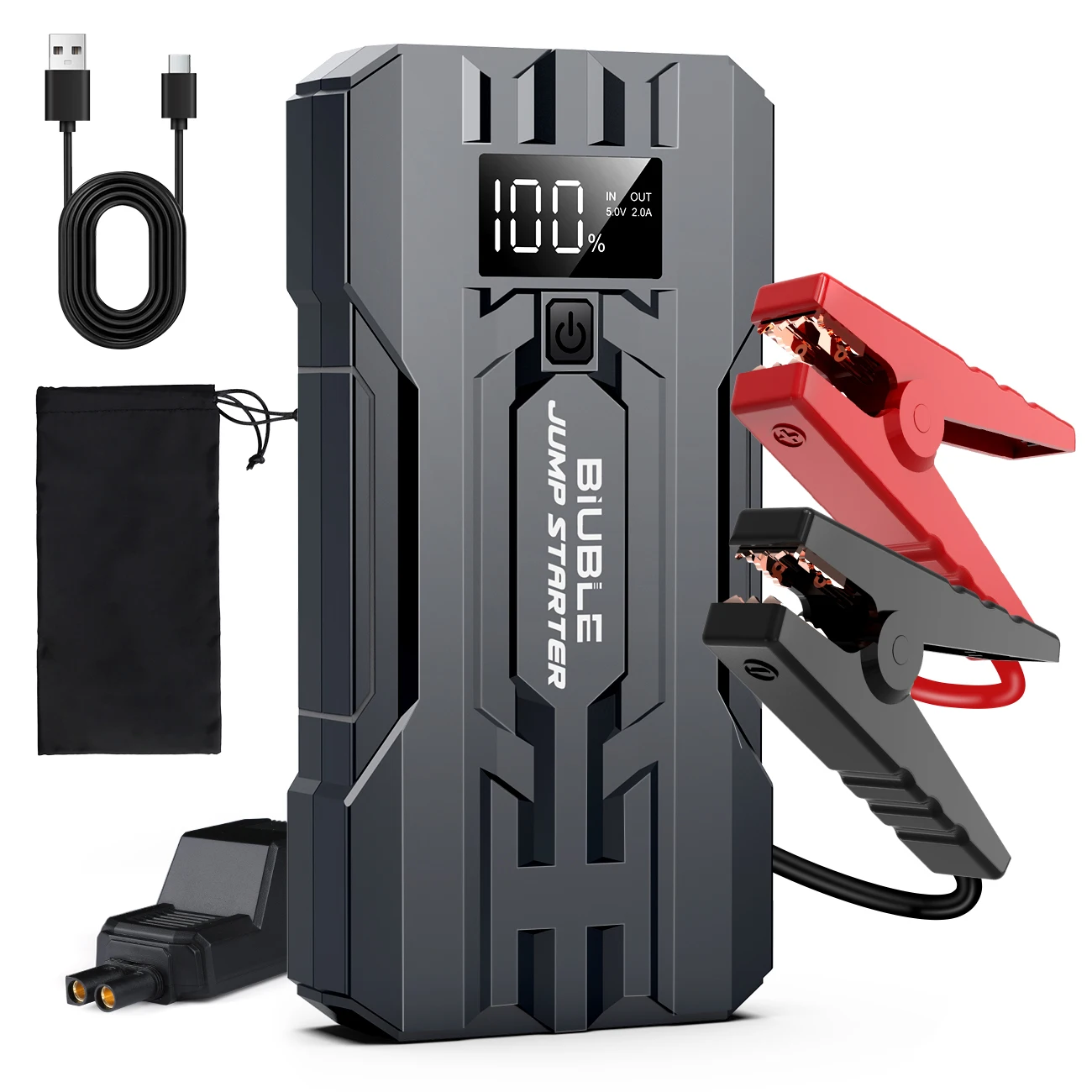 Car jump starter Car battery charger Jump starter BIUBLE Car Jump Starter 4000A Peak 25000mAh 12V Auto Booster Battery Charger Jumper Box with Display