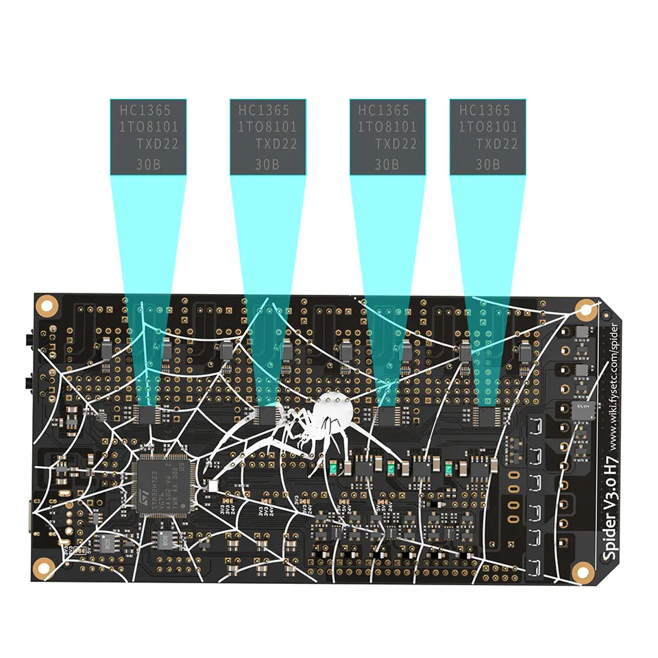 FYSETC Spider V3.0 H7 MotherBoard Drive 24V/48V 32 Bit Power Supply Board 8 Axis TMC2209 TMC5160T STM32H723VGT6 Board for Voron image 4