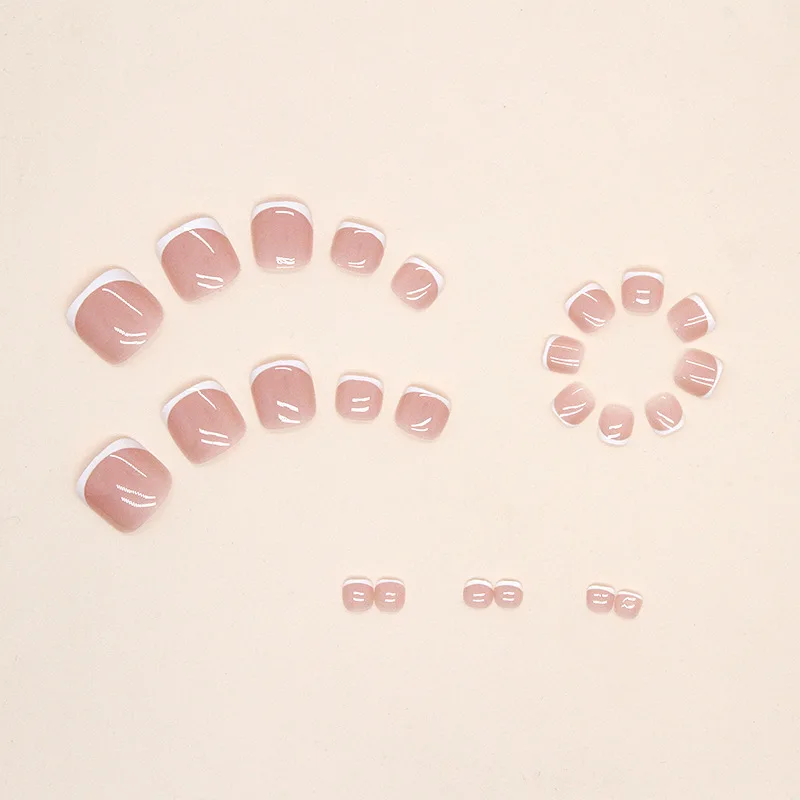 French Press on Nails Fake Nails Tips with Sticker False Toenail Design Butterfly Lovely Girl False Toenail
