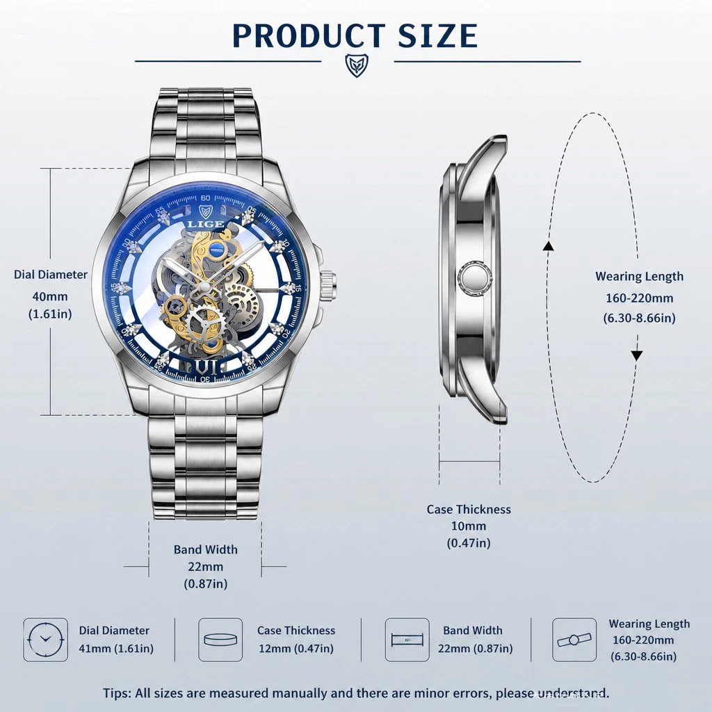 Luxurious Gold Skeleton Men's Automatic Watch by LIGE