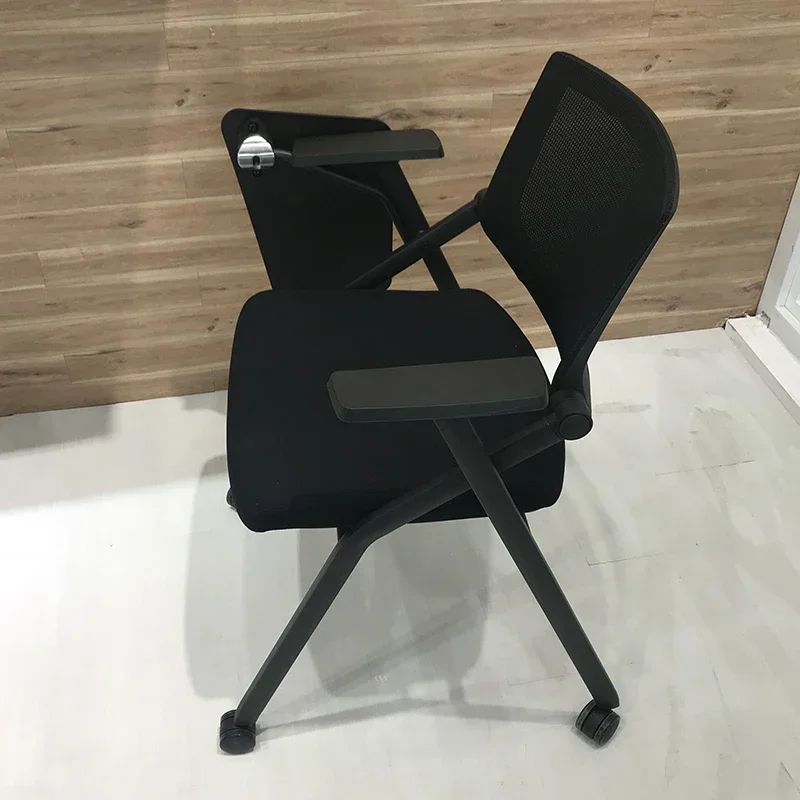 Conference folding training chair with writing board, desk board, integrated wheeled back chair, student office chair, staff retractable clip id card holder with metal hook work card clip badge holder staff work card clip badge holder