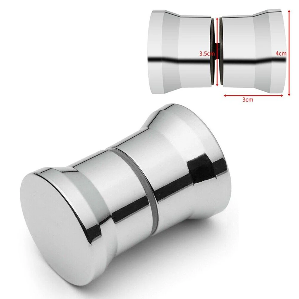 Chrome Bathroom ABS Glass Doors Replacement Handle Shower Door Knob Silver Single Hole Handle Replacement shower room accessories