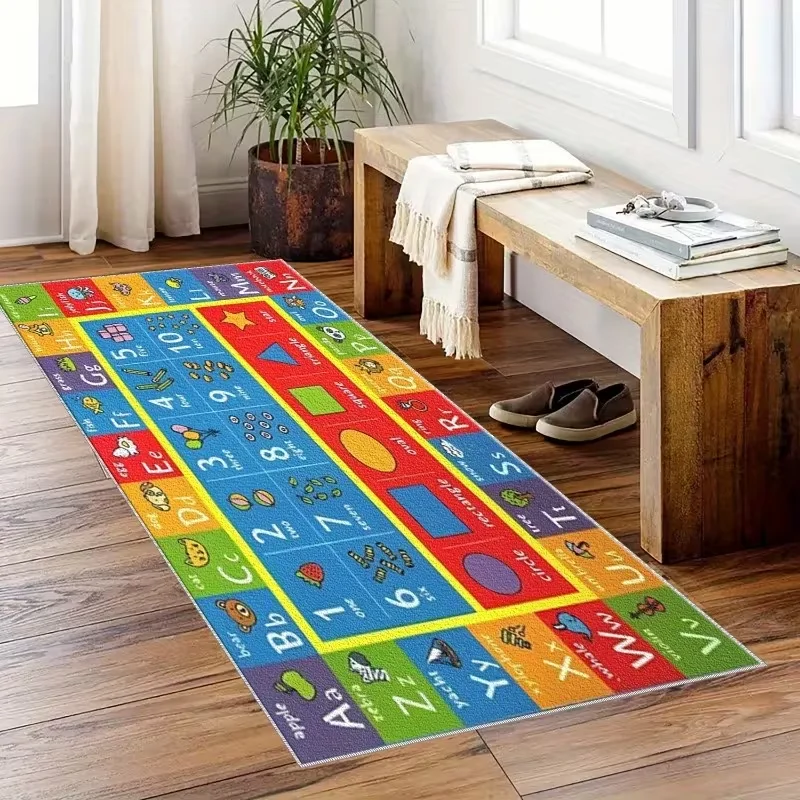 A Long Carpet with A Pattern of Letters and Numbers A Foldable Floor ...
