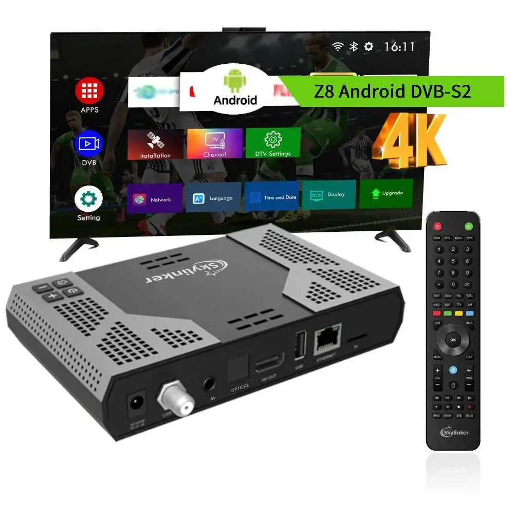 Z8 Android DVB-S2 Satellite TV Receiver Hybrid TV Box 4K