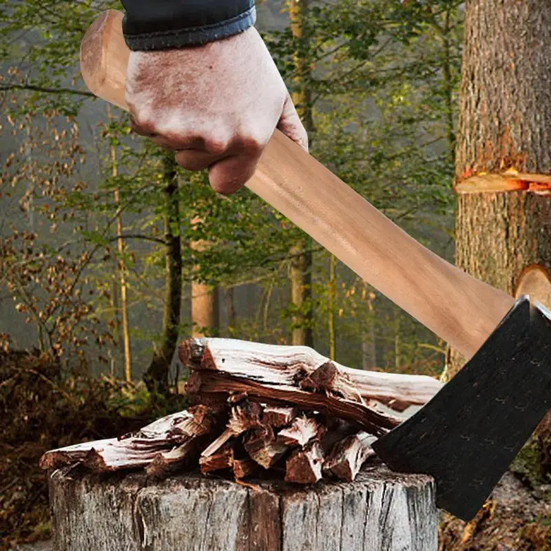 Axe Handle Hammer Wood Replacement Handle Long Curved Durable Axe Handle Wood Handle For Lath Hatchet Home Farm Garden Axe 5