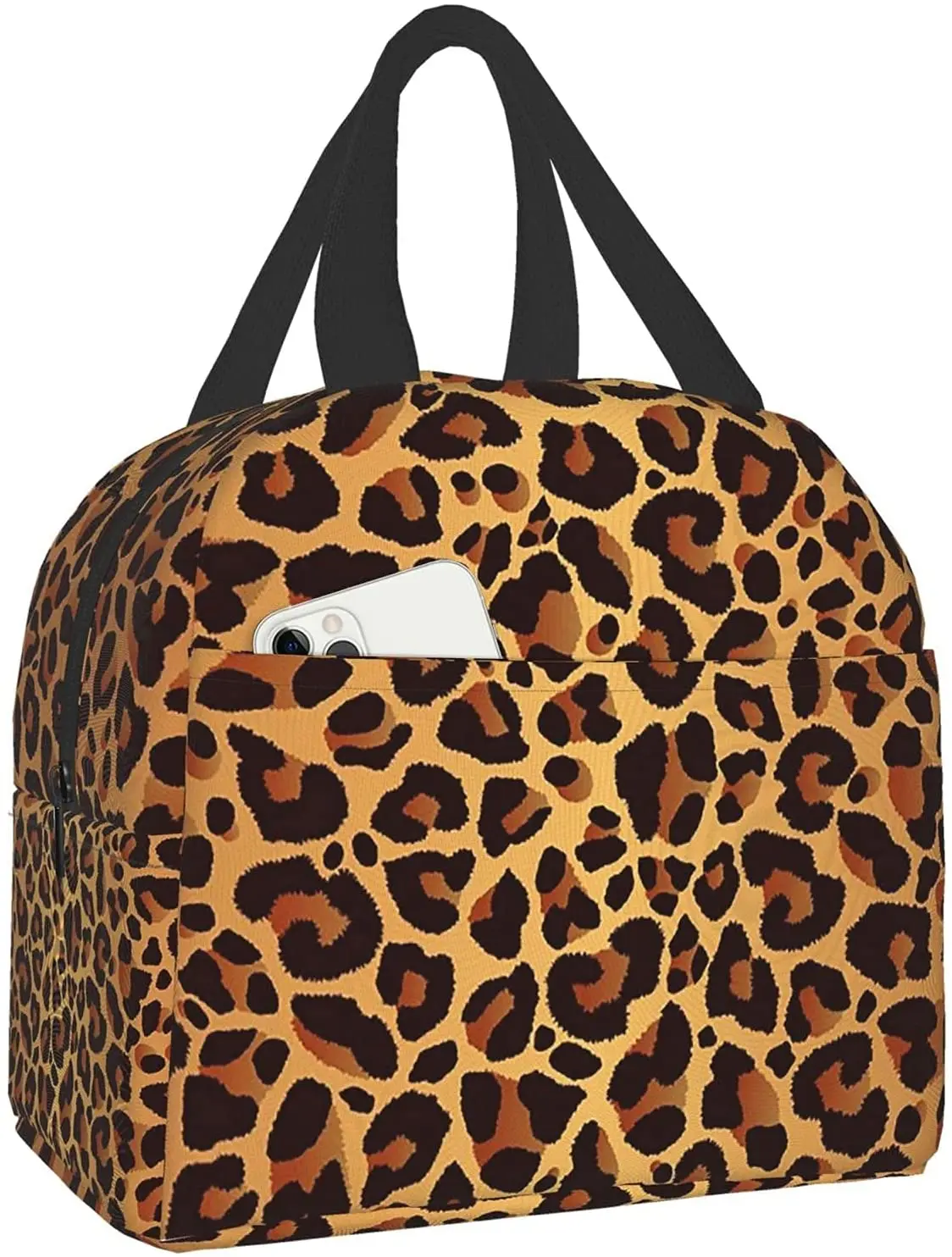 

Leopard Printed Lunch Bag for Women Men Kids Lunch box Insulated Soft Bag Mini Cooler Thermal Tote Bag for Office Work Beach