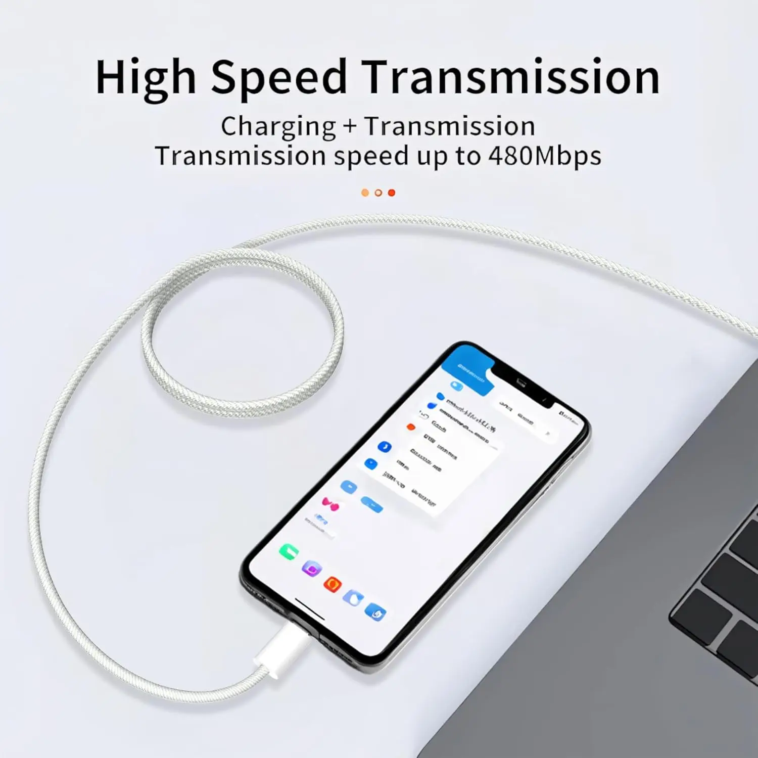 3팩 60W USB C to USB C 케이블, 타입 C to 타입 C 케이블, 아이폰 17 16 15 프로 플러스 프로 맥스 에어용 고속 충전 케이블, 갤럭시용