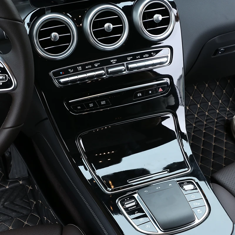 Auto Getränkehalter Rahmen Trimm Aufkleber für C Klasse W205 Glc Klasse  W253 2015-2018 Auto Interieur Styling AC