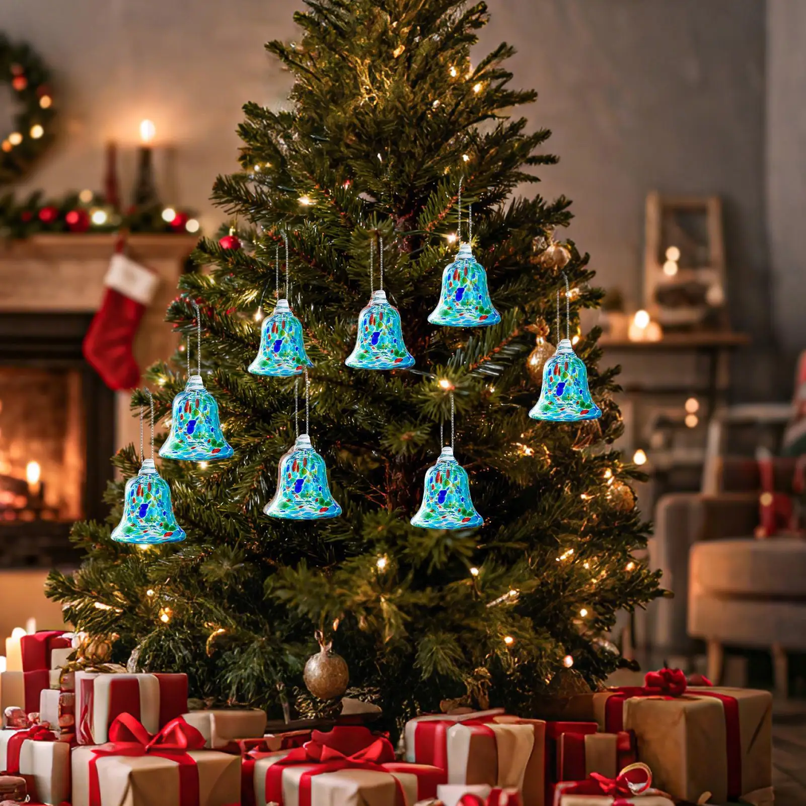 Christmas Bells For Decoration Aesthetic Festive Crafts Colorful Bells Holiday Christmas Decorations For Indoor Wall Door Window