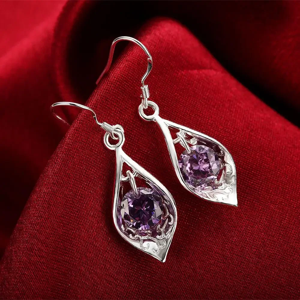 

Женские серьги из серебра 925 пробы, с аметистом