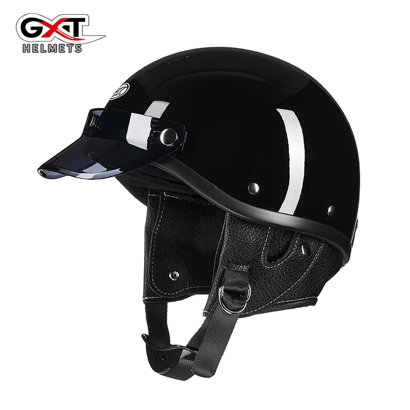 

Hot Sales Korea Style Handmade Open Face Motorcycle Helmet Dot Approved Motor Casque Vintage Jet Scooter Bike Helmet Cafe Racer