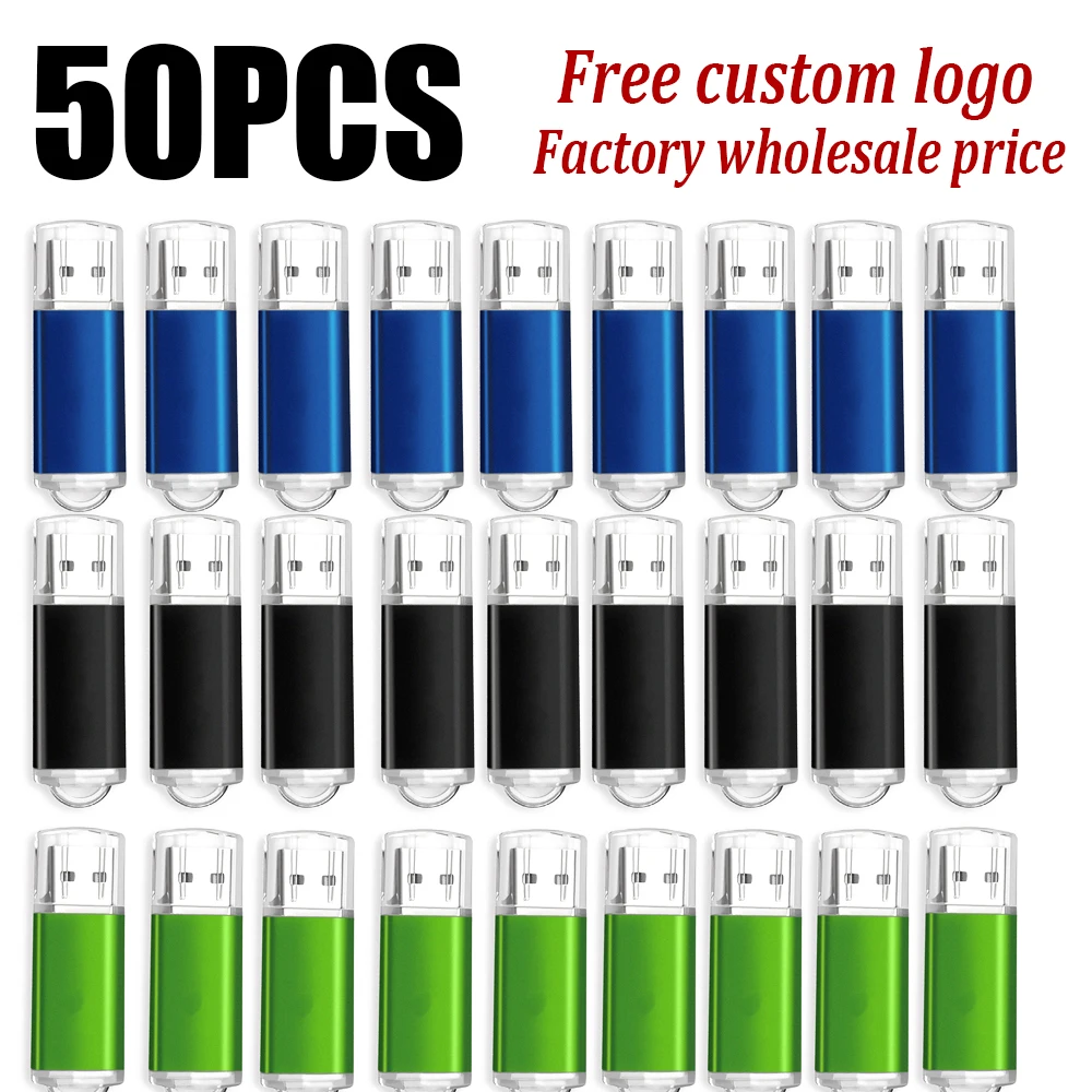 thumbnail image 1 of 50 unidades de memoria USB 2,0 de alta velocidad con logotipo personalizado, memoria USB 2,0 de 4 GB, 8 GB, 16 GB, 32 GB y 64 GB, 1 of 5