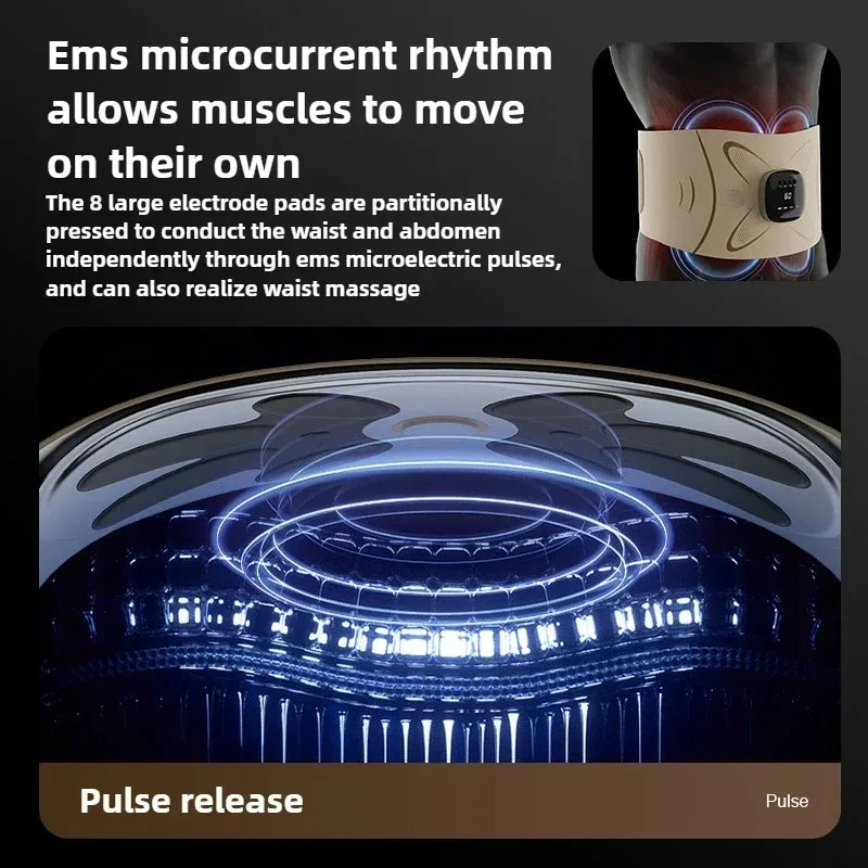 New Electric Abdominal Massager with 4 Temperature Settings and Pulse Massage Function for Fat Burning and Weight Loss Vibrator