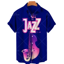 

2022 Summer New Men's 3D Printing Hawaii Cute Music Shirt Casual Short Sleeve Men's Music Print Shirt Beach T-shirt Top S-5XL