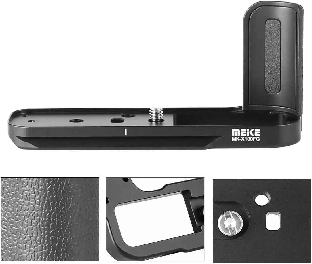 Meike MK-X100FG Solid Metal L Plate Hand Grip Bracket Secure Handle Bracket Quick Release for Fuji Fujifilm X100F Camera camera hand grip