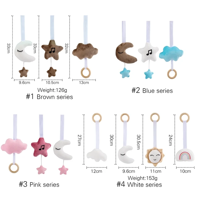 Baby Star Moon Pendant Stuffed Toys Babies Newborn Interactive Accessories Crib Hanging Decoration Baby Soft Toys 0 12 Months 5