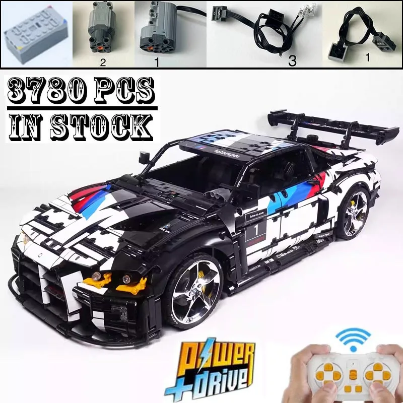 

New Technical M4 RC Working Supercar Racers Vehicles Livery Sticker Model MOC-161785 Building Blocks Bricks Toys Birthday Gifts