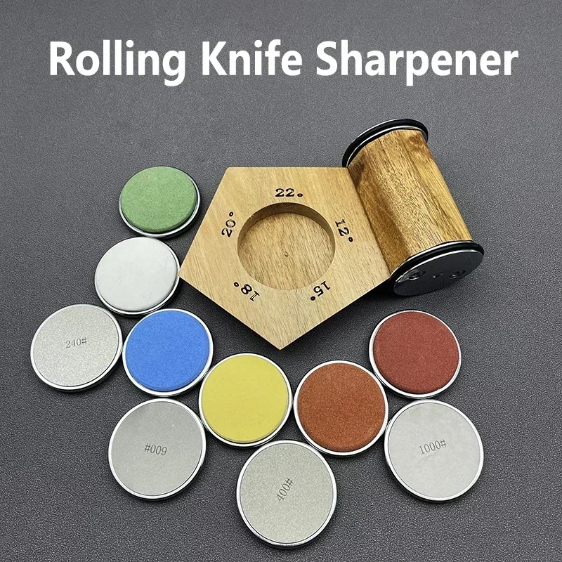 NEW2023 Rolling Knife Sharpener Stone 5 Angles Whetstone Sharpenering for Knives  Diamond Kitchen Tool Grindstone Tumbler