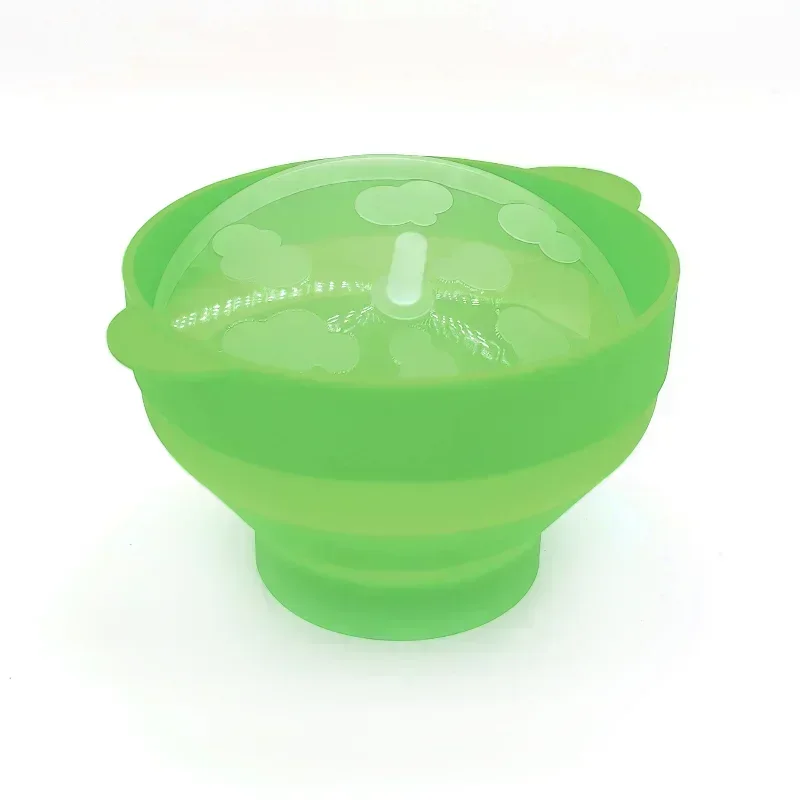 Kitchen Microwave Big Popcorn Bowl with Handle Bucket Silicone DIY Red Popcorn Maker with Lid Chips Fruit Dish Popcorn Container