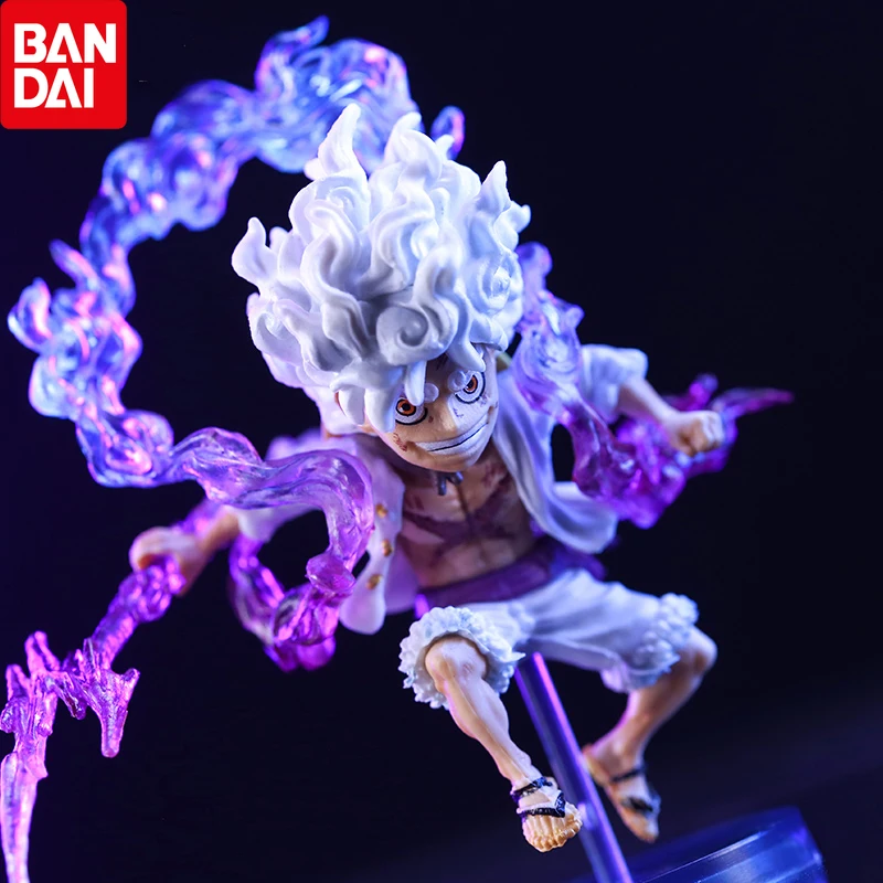 

Bandai 10cm Mini One Piece Luffy Gear 5 Action Figure Sun God Nika Statue Anime Figurine Pvc Model Doll Collection Toy Gift Kids