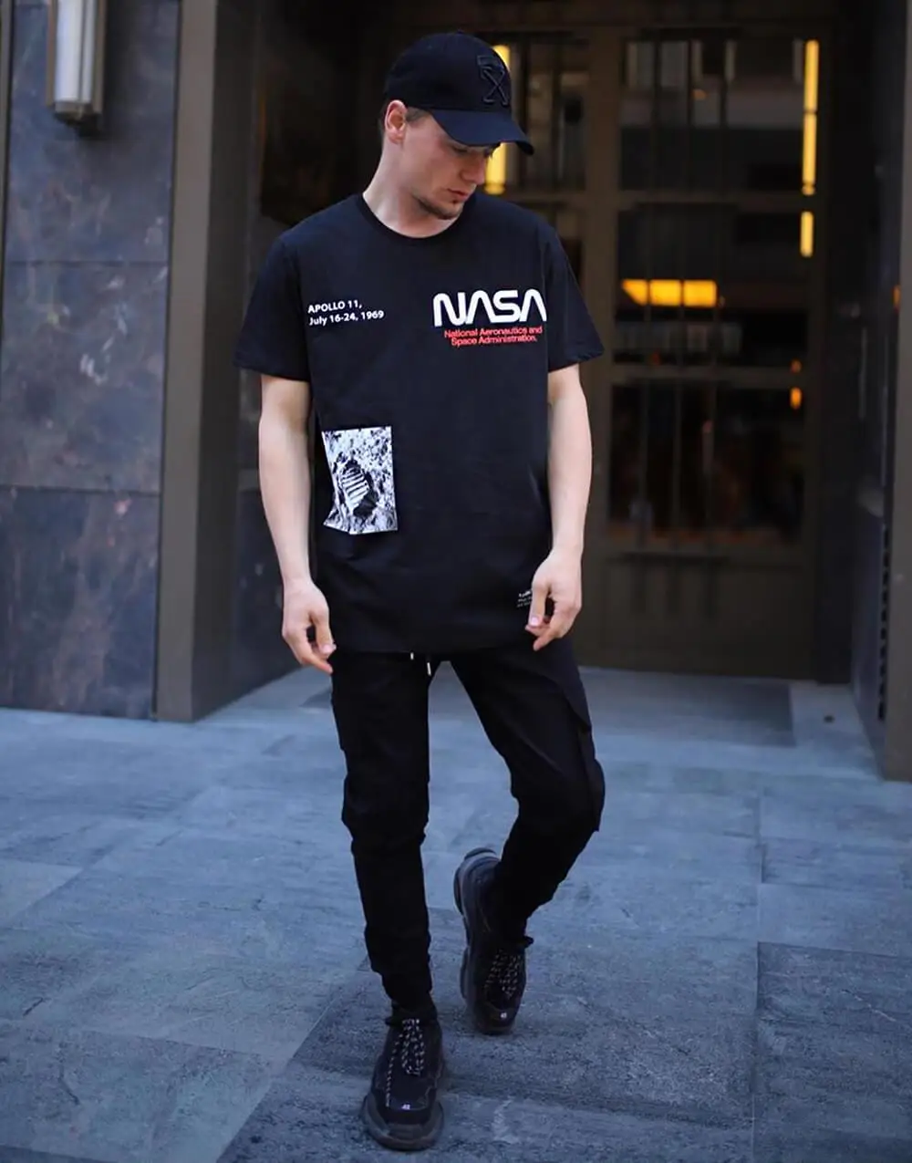 Black Nasa Street Style T-shirt - T 