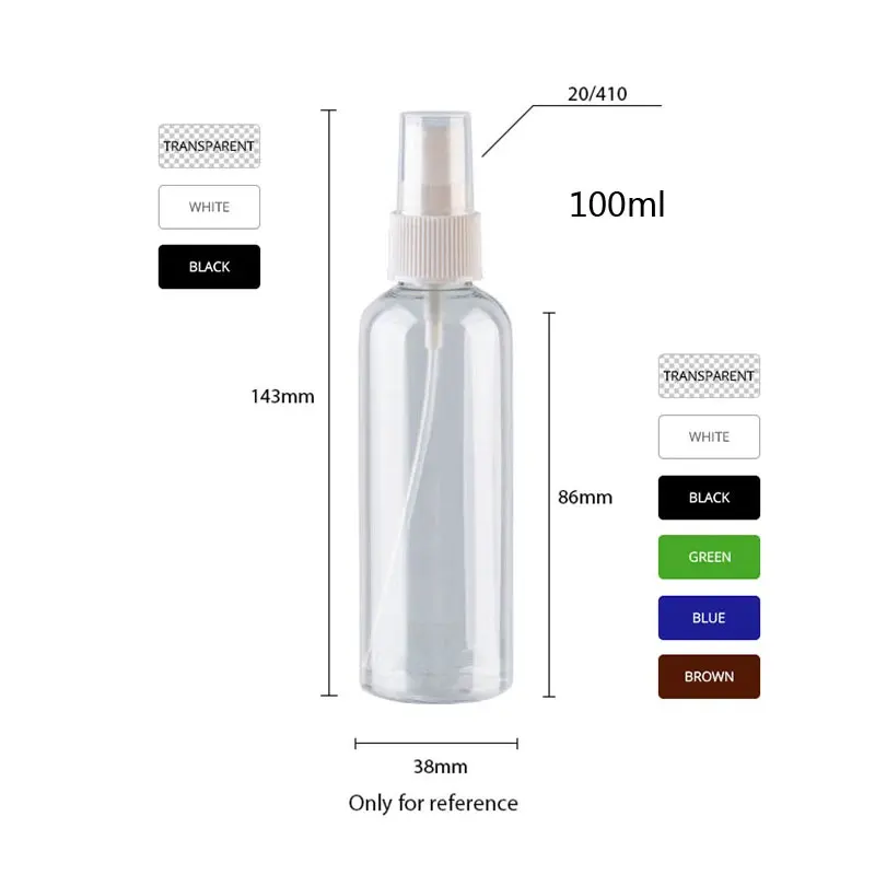 30pcs 30ml 50ml 60ml 100ml Sprayer Empty Bottles For Perfumes 100cc PET Clear Container With Fine Mist Spray Bottle Package