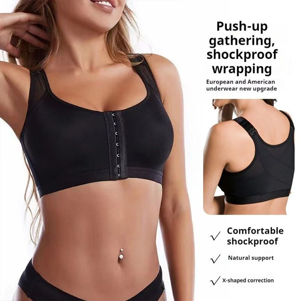 Everyday Sports Bra For Women Post-operative Compression Bra Front Closure Bra Without Underwire Unlined Full Coverage Bra 4