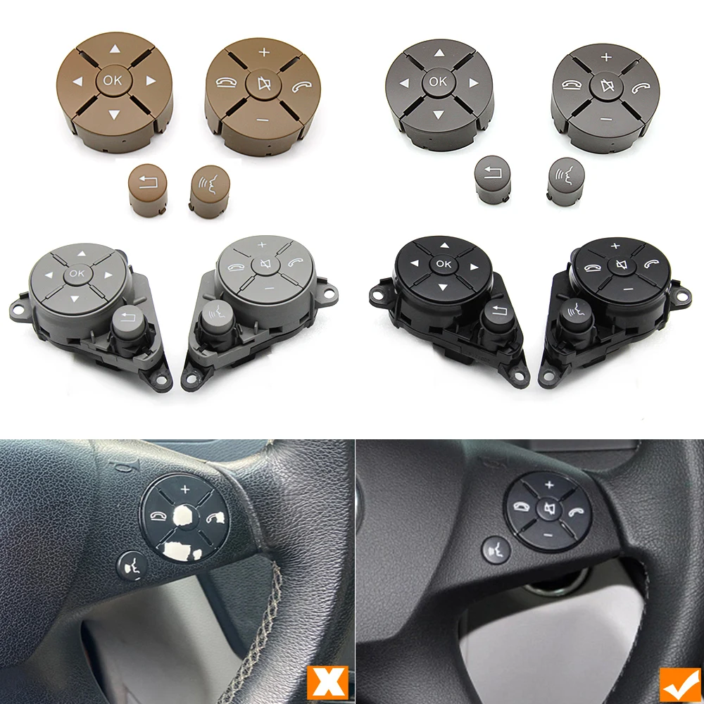 Car Steering Wheel Buttons Switch Cover Trim Repair Kit For Mercedes