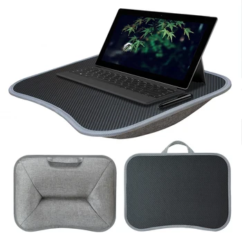 Scrivania per laptop con cuscino morbido, scrivania per laptop portatile, vassoio imbottito per laptop da 13-15 pollici