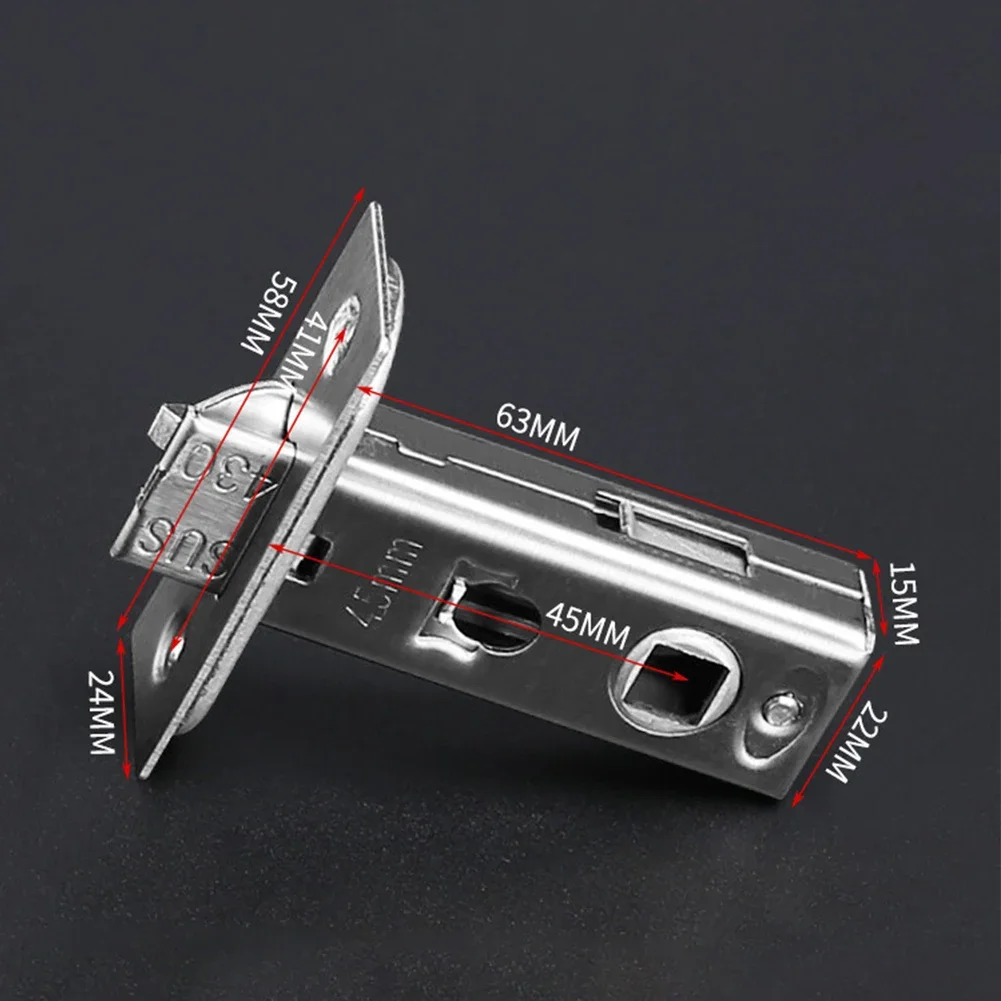 Bathroom Lock Body Single Tongue Lock 35mm 40mm 45mm 50mm Stainless Steel Door Latch Tongue Bolt Hardware Accessory ﻿