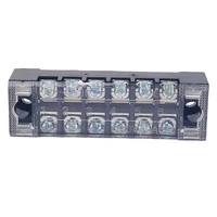 1PCS TB1506 Dual Row Thick Copper Screw Terminal Block Flame Retardant Grounding Strip Wire Connector Durable 600V 15A 4