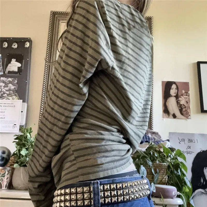 Y2K Striped Fairy Grunge T-Shirt 3