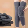Cold-proof Warm Knee Pads Windproof Elastic Thick Knee Protector with Straps Wraps Leg Thermal Leg Warmers Old Cold Legs 3