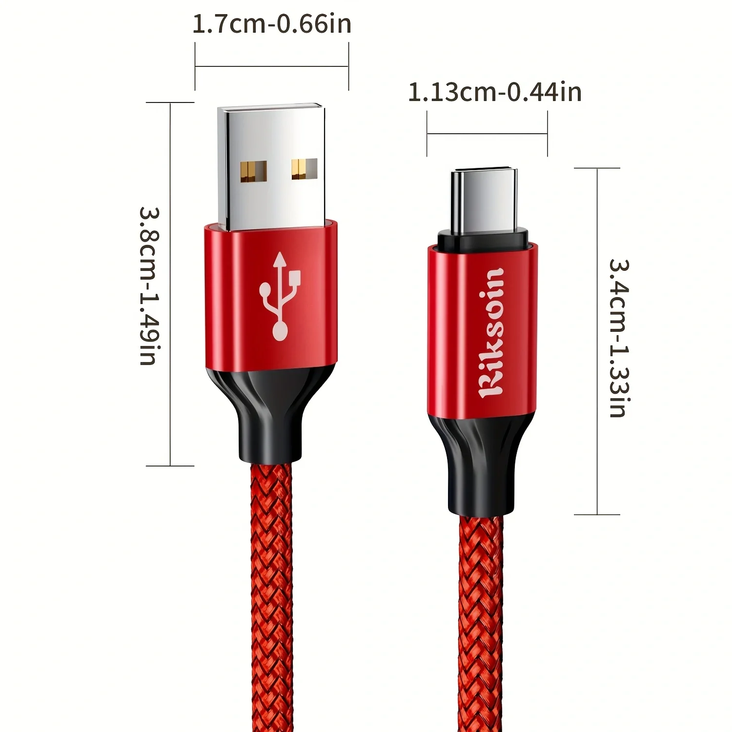 USB 타입-C 케이블 3팩, 고속 충전 USB-A to USB-C 케이블 나일론 편조 타입-C 충전 케이블 (아이폰 16/15 Pro Max 등 호환)