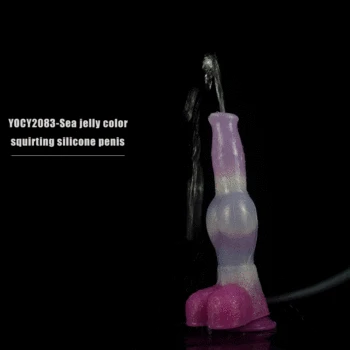 FAAK 2022 Ejaculation Animal Penis Silicone Dog Wolf Dildo Large Knot Ejaculation Realistic Squirting Dick Anal Toys For Lesbian 2