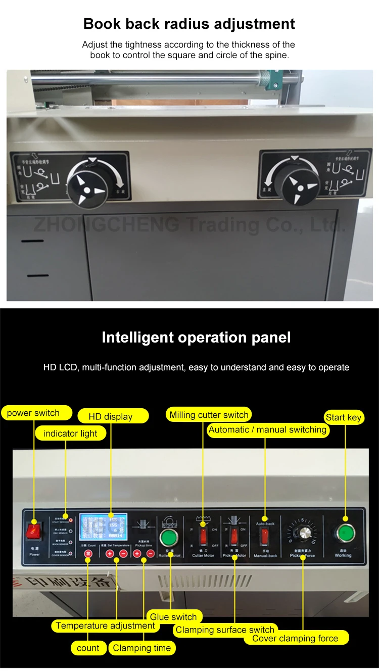 Description Picture 4 of itemA400F Intelligent Hot Melt Binding Machine A4 Wireless Binding Machine Book Tender Vertical Binder