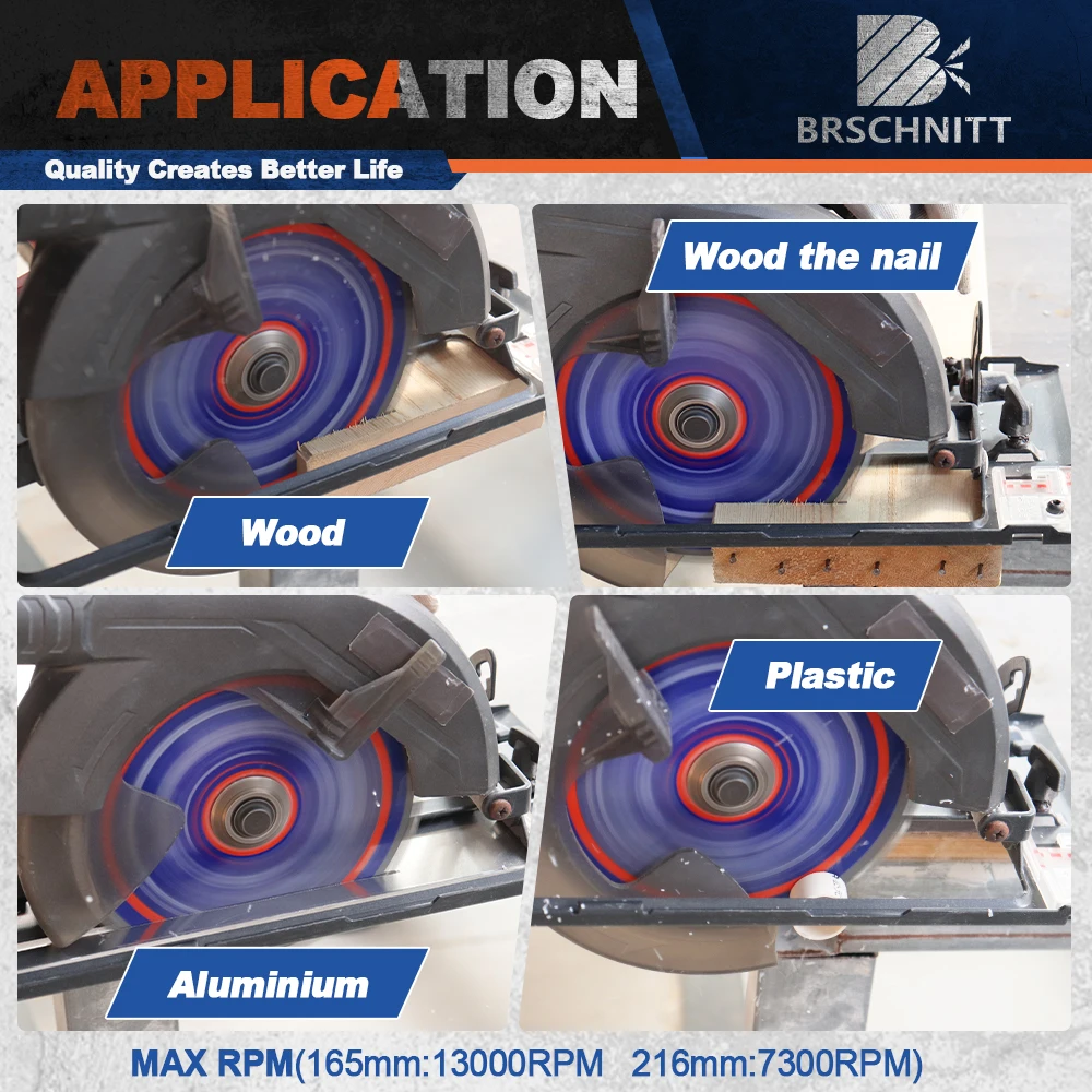 BRSCHNITT TCT Hartmetall-Schneidscheibe Mehrzweck-Kreissägeblätter Durchmesser 85/165/216mm Tipped-Sägeblatt für Holz und Metall – Detail 5