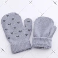 1 Pair Cartoon Anti-grasping Warm Gloves Protection Baby Mitten Cute Unisex Girls Boy Star Heart Newborn Love Face 3