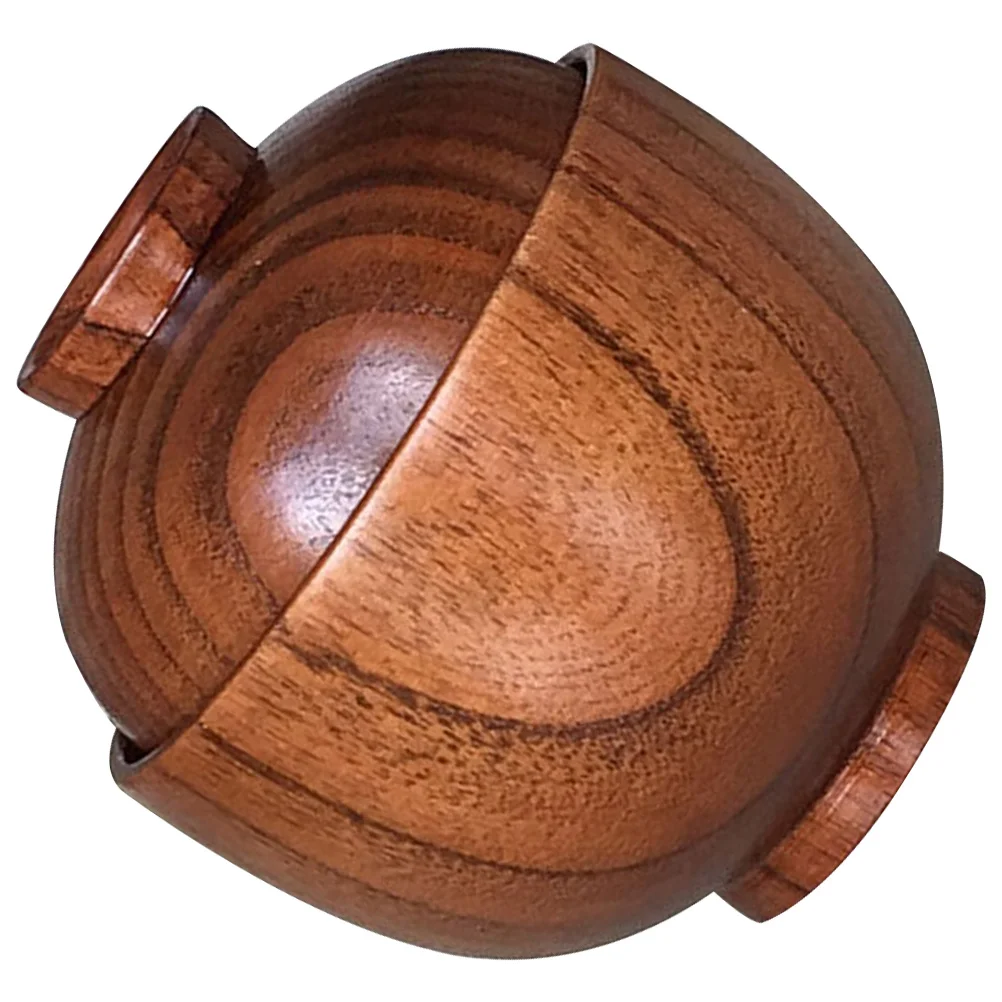 

Wooden Bowl with Lid Wood Food Serving Bowl Soup Bowl Salad Bowl Rice Bowl