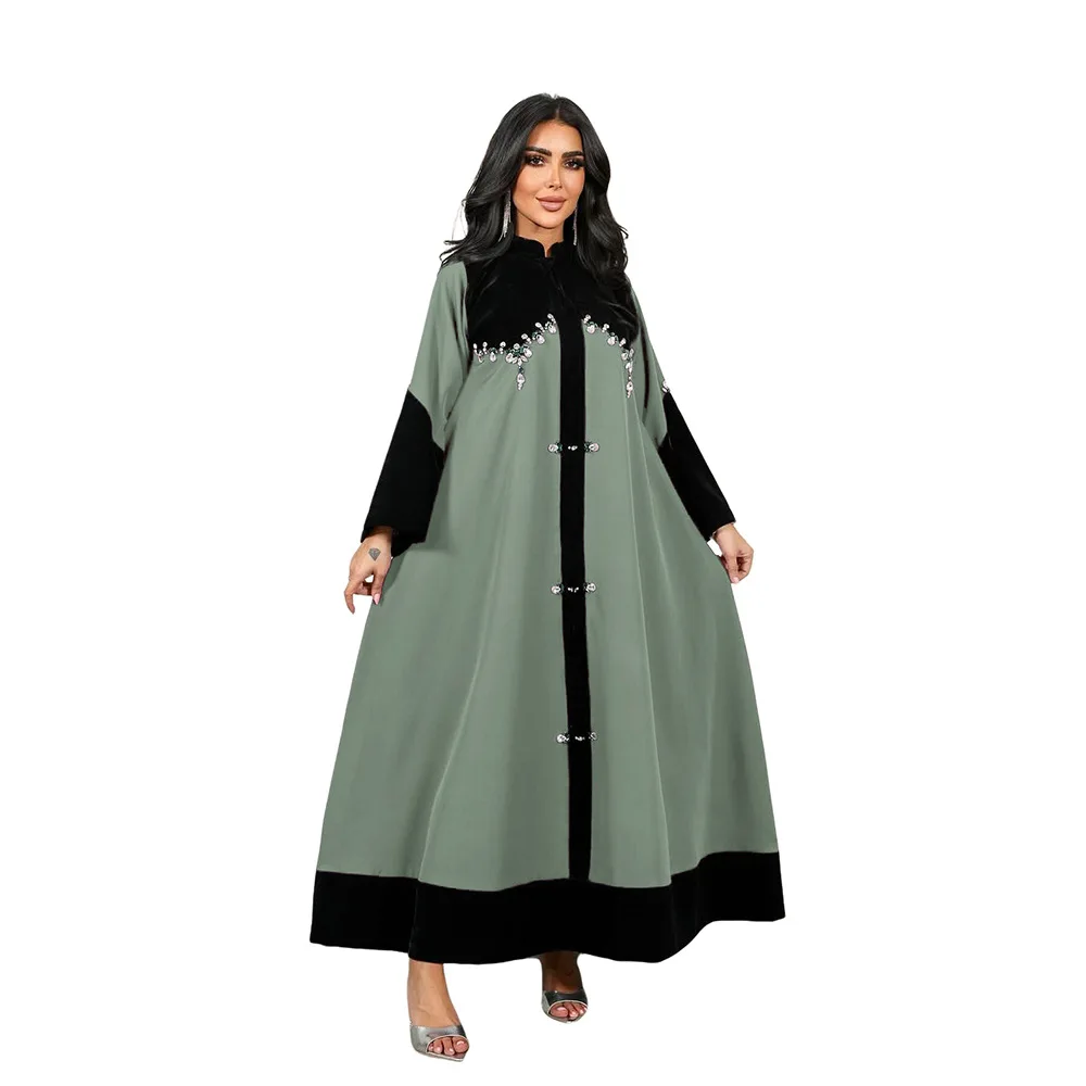 فستان ماكسي نسائي مطرز من المخمل للعيد دبي تركيا ع...